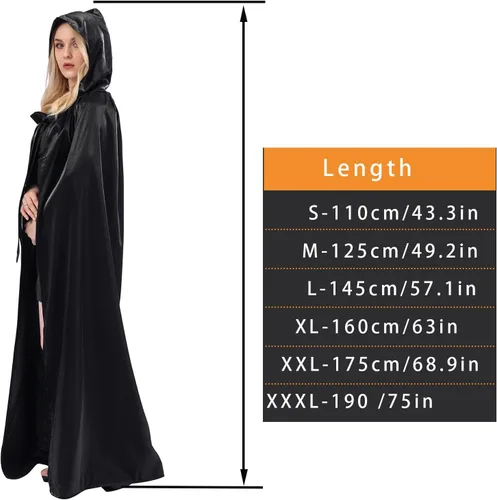 Vista 6 de Capa con capucha, disfraz de cosplay para adultos, vampiro medieval steampunk de Halloween, capa de novia, poncho de longitud completa