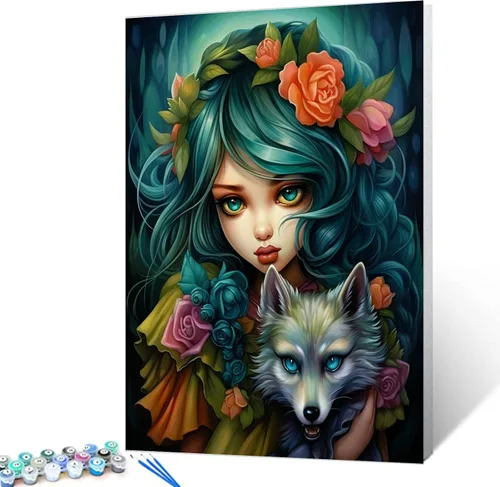 Vista 35 de Kit de pintura por números, lienzo de 16 x 20 pulgadas, pintura al óleo para niños, 16 x 20 pulgadas, pintura al óleo para adultos, adultos