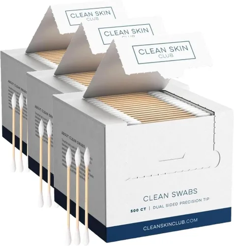 Vista 8 de Clean Skin Club Clean Swabs 500CT Punta puntiaguda Biodegradable + algodón orgánico y bambú Maquillaje y retoques de esmalte de uñas Sin