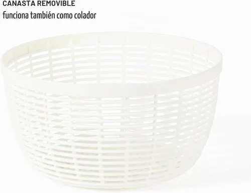Vista 6 de Calphalon Aero - Molinillo de ensalada de acero inoxidable de 6.3 cuartos de galón, cuenco para lavar frutas y verduras con cesta coladora
