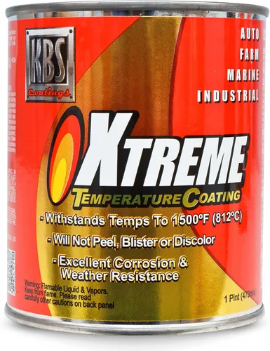 Vista 10 de KBS Coatings - Recubrimiento de temperatura Xtreme, color negro azabache , Acero inoxidable