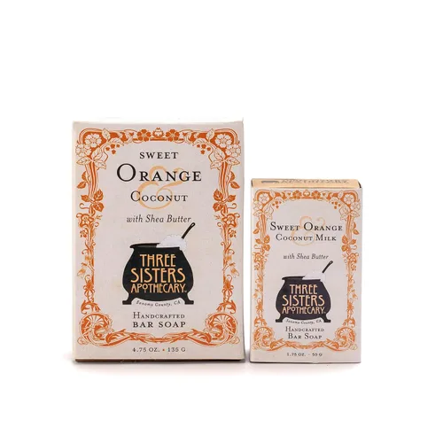Vista 3 de Three Sisters Apothecary 4.75 oz. Jabón en barra artesanal (Naranja dulce y coco)