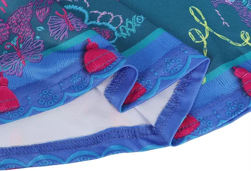 Vista 8 de HenzWorld Vestido Mirabel para niñas, disfraz de la familia Madrigal, disfraz de Isabella para fiesta de cumpleaños, ropa de regalo