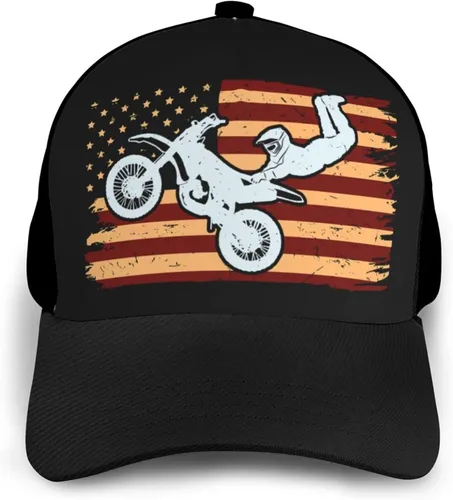 Vista 3 de Gorra de béisbol de motocross Snapback - Gorra ajustable para hombre y mujer, color negro, Negro