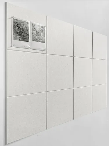 Vista 65 de Tabla de corcho alternativa de 24 x 36 pulgadas, paquete de 6 azulejos de pared de fieltro con pestañas adhesivas extraíbles seguras, tableros