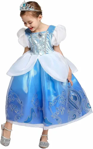 Vista 3 de Kidswant Toddler Baby Girls Luxury Princess Party Halloween Cosplay Costume Dress Up with Accessorries