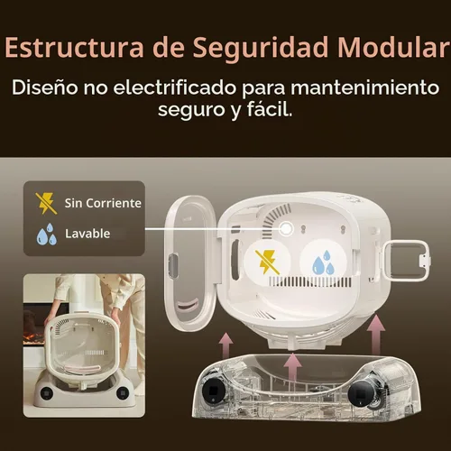 Vista 4 de PetSnowy Caja secadora para mascotas, diseño modular seguro, gran espacio de 80 litros, control inteligente de temperatura y aplicación, flujo