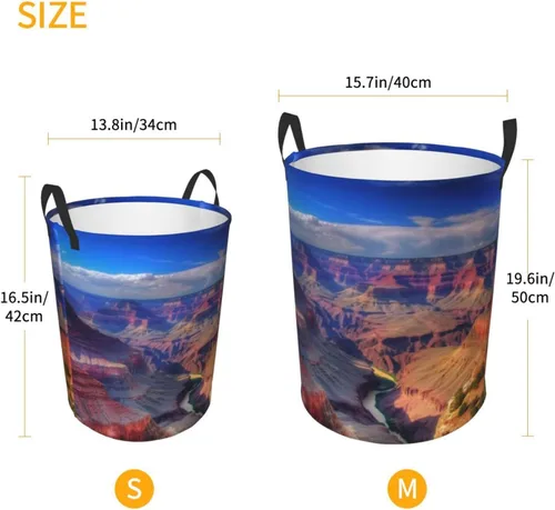 Vista 5 de Beauty Grand Canyon print Circular Hamper Waterproof Storage Bin Organizer Basket Laundry Hamper With Handles For Clothes Toys Small