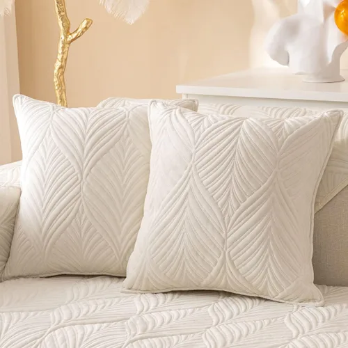Vista 12 de vctops Fundas acolchadas de terciopelo súper suave para sofá y sillón, funda antideslizante para sofá seccional con patrón de hojas, forro de sofá