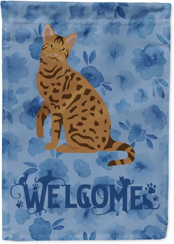 Vista 100 de Caroline's Treasures CK5005GF Bandera de bienvenida de gato abisinio para buzón, bandera decorativa para patio exterior, obras de arte de patio