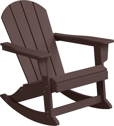 Vista 73 de WestinTrends Silla mecedora Malibu de poliéster para exterior/patio Adirondack, Negra