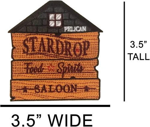 Vista 2 de Stardrop Saloon Rustic Bar Food Game Parody Sign Logo - Parche bordado para planchar