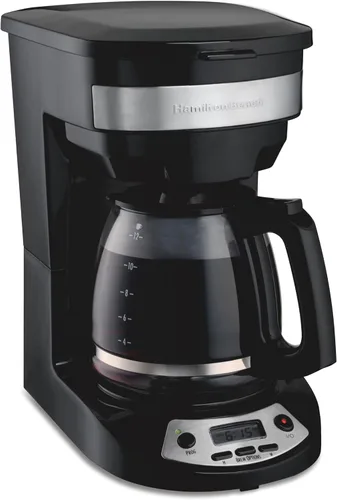 Vista 11 de Hamilton Beach Cafetera de goteo programable de 12 tazas con 3 opciones de preparación, jarra de vidrio, pausa y vierte automáticamente, acero