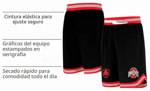 Vista 6 de Ultra Game Pantalones cortos de baloncesto oficiales NCAA para hombre de malla de aire suave - Ajuste OG