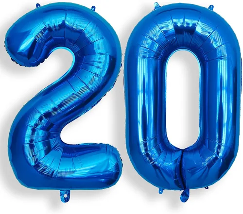 Vista 59 de AULE Globo azul de 40 pulgadas 0 con números grandes de cumpleaños del 0 al 9
