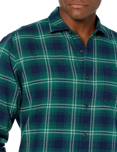 Vista 4 de Tienda Essentials Camisa de franela de manga larga para hombre (disponible en tallas grandes y altas)