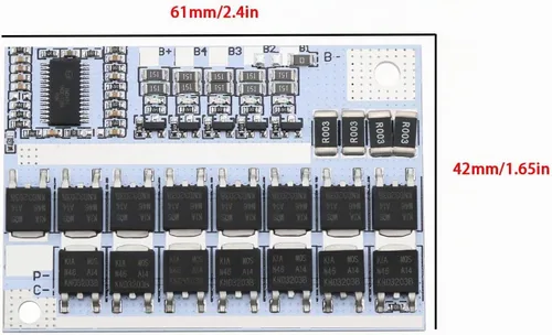 Vista 3 de Create idea 2 unids 4S BMS 100A 3.7 V Li-ion batería equilibrio placa de circuito módulo de placa de carga de batería placa de protección de batería