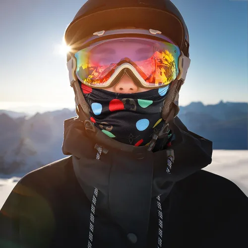 Vista 4 de Achiou - Pasamontañas, máscara facial, para hombres o mujeres, máscara de cara completa con capucha, para nieve, motocicleta, correr, clima frío