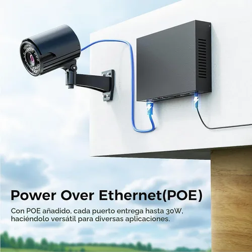 Vista 2 de Interruptor PoE+ de 4 puertos 2.5Gb con 2 puertos SFP+ de 10Gb adicionales, TEROW Base-T 10G Ethernet, capacidad de conmutación de 60Gbps