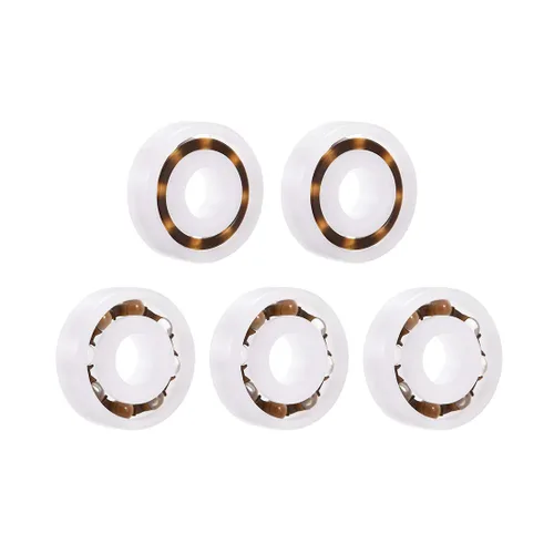 Vista 6 de uxcell 623 rodamientos de plástico 0.118x0.394x0.157 in bola de vidrio jaula de nylon 5pcs