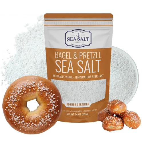 Vista 7 de Sal marina gruesa para pretzels, para pretzels suaves, sal resistente al calor para bagels y pretzels suaves, totalmente natural para hornear, bolsa