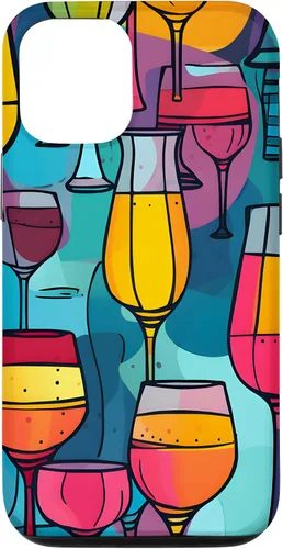Vista 26 de Estuche de arte abstracto vibrante para copas de vino para iPhone 16
