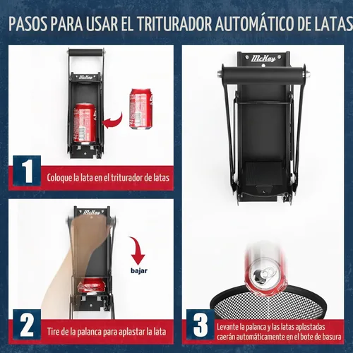 Vista 2 de [Usado] Mckay Trituradora de latas de metal de 16 oz. y 12 oz. Automática para reciclaje, trituradora de latas de aluminio de servicio pesado