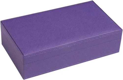 Vista 2 de Silverman & Co. Juego de dominó blanco doble 6 grandes - Estuche morado