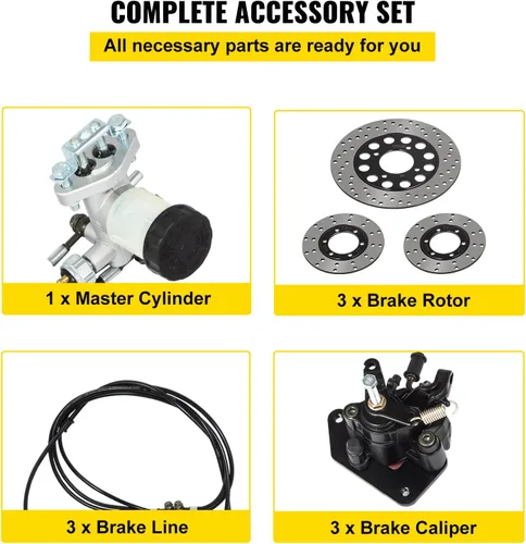 Vista 6 de Kit de cilindro maestro de freno para Go Kart VEVOR Kit de freno hidráulico para Go Kart Kit de freno universal para Go Karts Kandi Completo Incluye