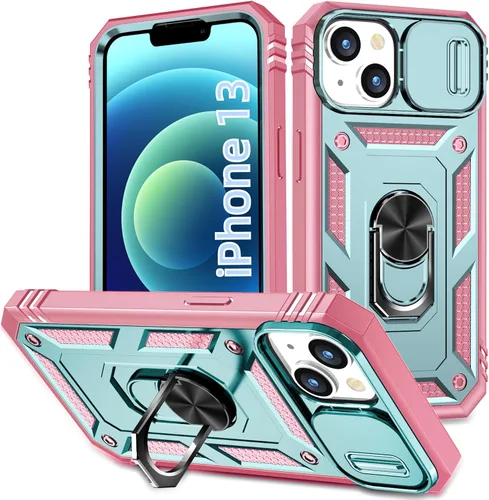 Vista 33 de Korecase Diseño para iPhone 12 Pro Max Kickstand Funda con cubierta de cámara de grado militar Caída de doble capa de cuerpo completo Protección a