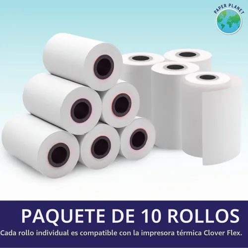 Vista 2 de PaperPlanet Papel de recibo para Clover Flex C400 C401 C405 C406 10
