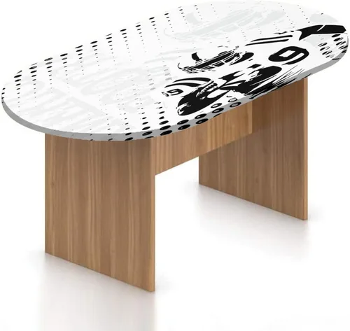 Vista 18 de Mantel ovalado ajustable para mesa de patio, con bordes elásticos occidentales, de poliéster, estampado tradicional de vagón, se adapta a mesas
