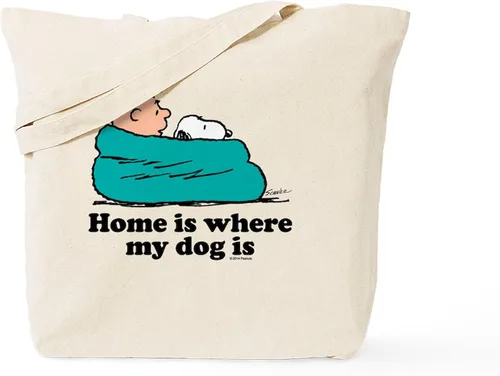 Vista 8 de CafePress Snoopy Un verdadero manjar Bolso de compras reutilizable de lona natural color beige