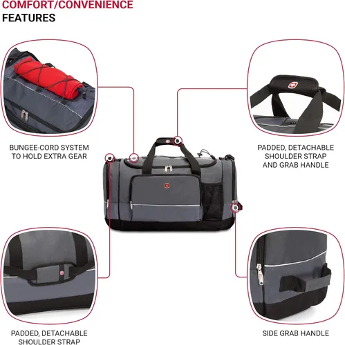Vista 2 de Bolsa de lona SwissGear Apex para viajes y gimnasio con sistema de cordón elástico