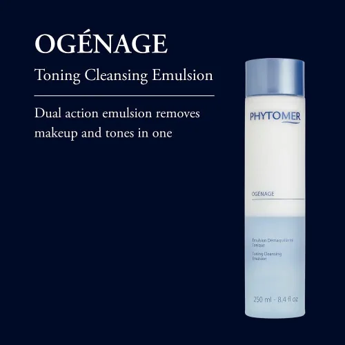Vista 2 de PHYTOMER Ogénage - Emulsión limpiadora tonificante Limpiador facial de doble acción elimina el maquillaje y los tonos en uno Limpiador facial