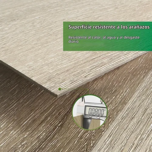 Vista 2 de Mysflosy Tablón de Suelo de Vinilo Autoadhesivo, Paquete de 36 - 6 x 36 pulgadas, Grano de Madera Natural Despegar y Pegar Suelo Impermeable