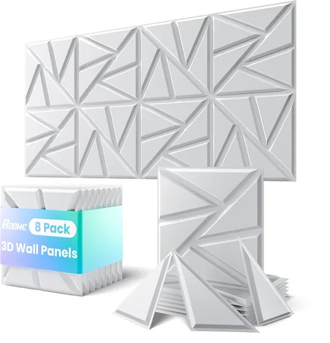 Vista 7 de ROOME Paneles decorativos 3D de 12 x 12 pulgadas, cortables y aptos para bricolaje, panel de pared de PVC resistente al fuego, modernos paneles
