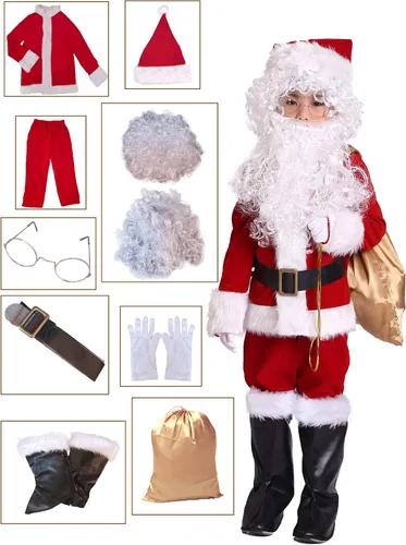 Vista 2 de Disfraz completo de Papá Noel para niños, 10