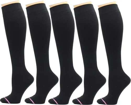 Vista 8 de Dr. Motion - 5 pares de calcetines de compresión terapéutica graduada de 8-15 mmHg para rodillas de mujer