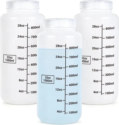 Vista 9 de METAPACK Botellas de plástico de boca ancha de 16 onzas con tapas Translúcido