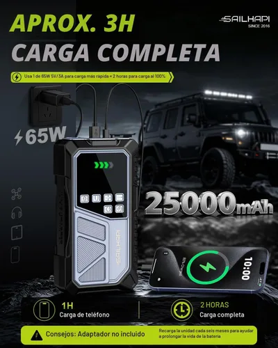 Vista 4 de Arrancador con compresor de aire, caja de salto de batería