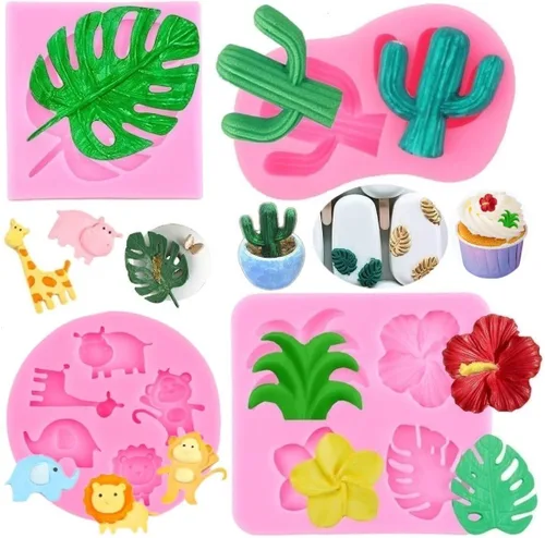 Vista 10 de Molde de rosas Molde de silicona para tartas de chocolate Sugarcraft Decorar Fondant Fimo Herramientas 4 Tamaño Rosa 2 Piezas