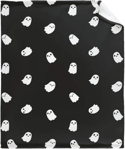 Vista 34 de Manta de Halloween para bebé, diseño de calabaza, fantasma, telaraña, súper suave, manta acogedora para recién nacido, manta de recepción para bebé