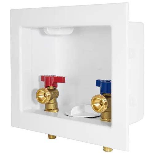 Vista 12 de EFIELD Caja de salida para lavadora con drenaje central, 1/2 pulgada CPVC x 3/4 pulgadas MHT (conexión CPVC de 1/2 pulgada), blanco, con pararrayos