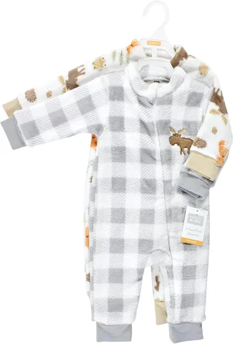 Vista 2 de Hudson - Overoles, mamelucos y enteritos de tela polar unisex para bebés