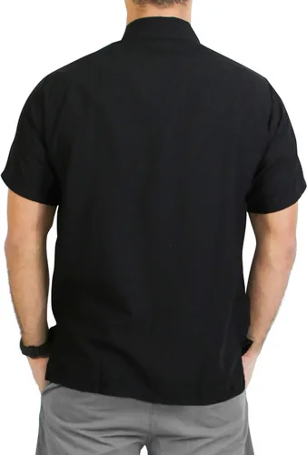 Vista 3 de LA LEELA Camisas casuales de manga corta con botones para hombre, para playa, verano, color liso, para trabajo, vacaciones, campamento, camisas