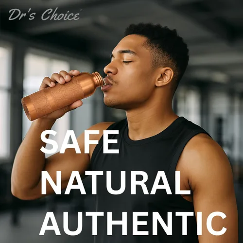 Vista 8 de Dr's Choice; By Copperking Botella de agua de cobre para beber 32 onzas Inspirado en ayurvédica, diseño martillado, ecológico, hombres y mujeres