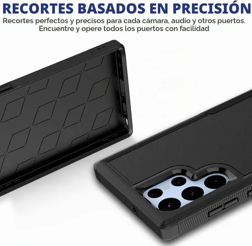 Vista 6 de Funda para Samsung Galaxy S22 Ultra: funda protectora de doble capa resistente para teléfono celular, a prueba de golpes, con protector de pantalla