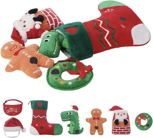 Vista 8 de Laifug juguete de peluche de ardilla escondida para perros, juguete interactivo con chillido para perros para jugar al escondite, L