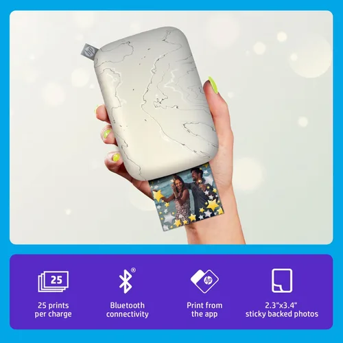 Vista 3 de HP Sprocket Select - Impresora fotográfica instantánea portátil para dispositivos Android e iOS (Eclipse) Paquete de papel Zink